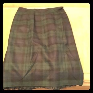 Moschino plaid skirt with ruffle pee a boo detail